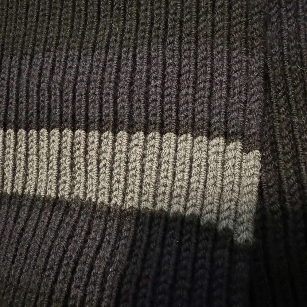 Coach Men's Black and Gray Striped Scarf - Picture 4 of 4